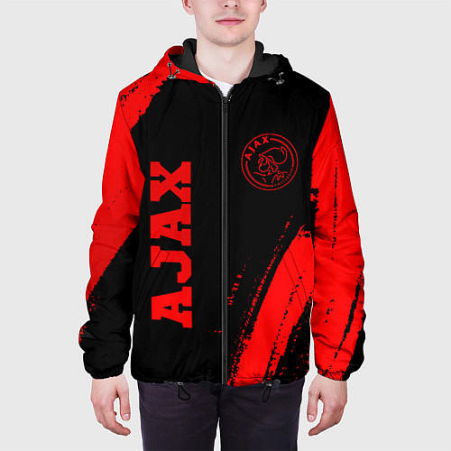 Мужская куртка Ajax - red gradient вертикально / 3D-Черный – фото 3
