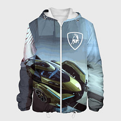 Куртка с капюшоном мужская Lamborghini - motorsport extreme, цвет: 3D-белый