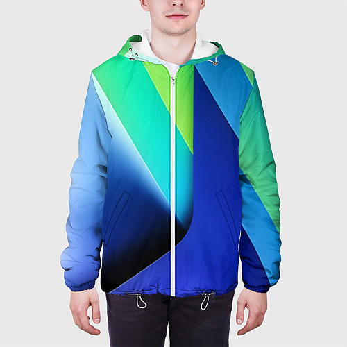 Мужская куртка Color blue green / 3D-Белый – фото 3