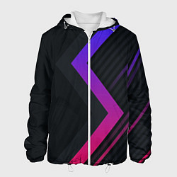 Куртка с капюшоном мужская Color black line, цвет: 3D-белый