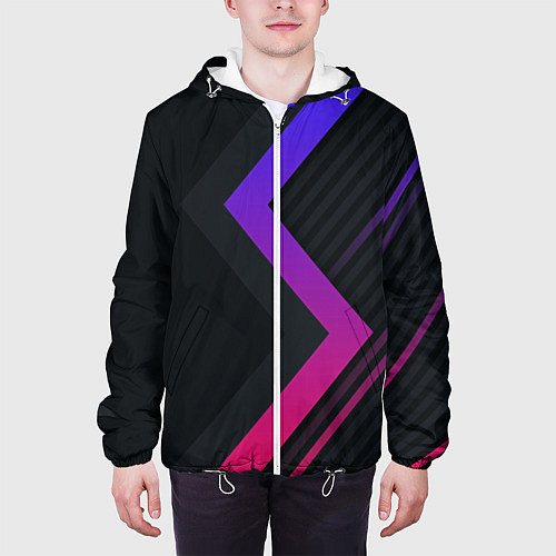 Мужская куртка Color black line / 3D-Белый – фото 3