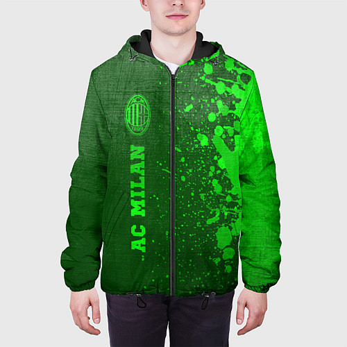 Мужская куртка AC Milan - green gradient по-вертикали / 3D-Черный – фото 3