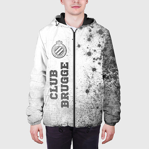 Мужская куртка Club Brugge - white gradient по-вертикали / 3D-Черный – фото 3