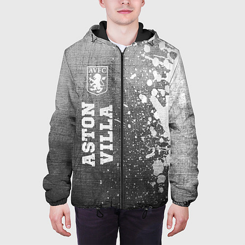 Мужская куртка Aston Villa - grey gradient по-вертикали / 3D-Черный – фото 3