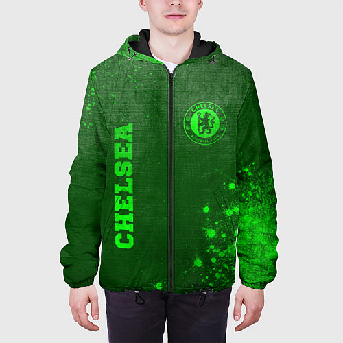 Мужская куртка Chelsea - green gradient вертикально / 3D-Черный – фото 3