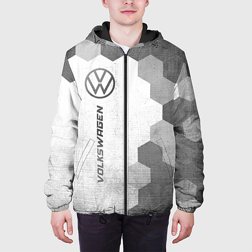 Мужская куртка Volkswagen - white gradient по-вертикали / 3D-Черный – фото 3