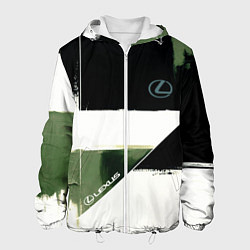 Куртка с капюшоном мужская Lexus логотип, цвет: 3D-белый