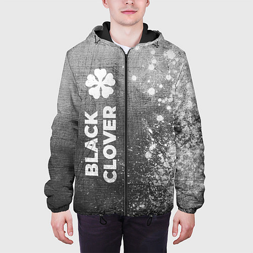 Мужская куртка Black Clover - grey gradient по-вертикали / 3D-Черный – фото 3