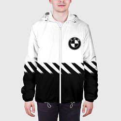 Куртка с капюшоном мужская BMW geometry line black, цвет: 3D-белый — фото 2