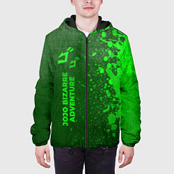 Куртка с капюшоном мужская JoJo Bizarre Adventure - green gradient по-вертика, цвет: 3D-черный — фото 2