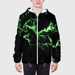 Куртка с капюшоном мужская Lightning green glow, цвет: 3D-белый — фото 2