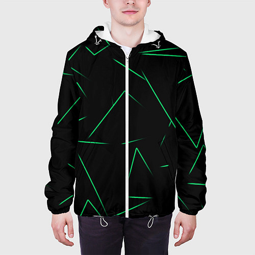 Мужская куртка Color light green line / 3D-Белый – фото 3