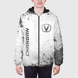 Куртка с капюшоном мужская Changan - white gradient вертикально, цвет: 3D-черный — фото 2