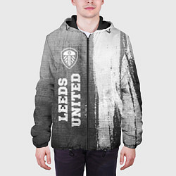 Куртка с капюшоном мужская Leeds United - grey gradient по-вертикали, цвет: 3D-черный — фото 2