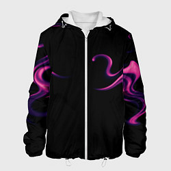 Куртка с капюшоном мужская Color pink abstraction, цвет: 3D-белый