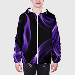 Куртка с капюшоном мужская Purple abstraction, цвет: 3D-белый — фото 2