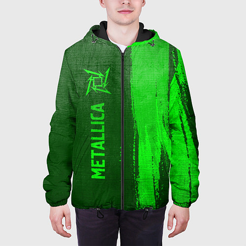 Мужская куртка Metallica - green gradient по-вертикали / 3D-Черный – фото 3