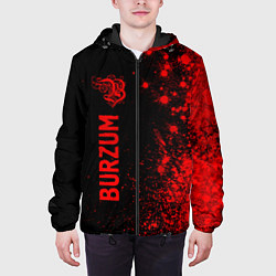 Куртка с капюшоном мужская Burzum - red gradient по-вертикали, цвет: 3D-черный — фото 2