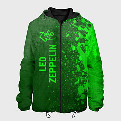 Куртка с капюшоном мужская Led Zeppelin - green gradient по-вертикали, цвет: 3D-черный