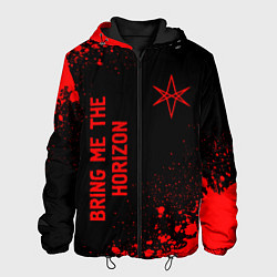 Куртка с капюшоном мужская Bring Me the Horizon - red gradient вертикально, цвет: 3D-черный