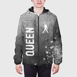Куртка с капюшоном мужская Queen - grey gradient вертикально, цвет: 3D-черный — фото 2