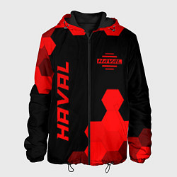 Куртка с капюшоном мужская Haval - red gradient вертикально, цвет: 3D-черный