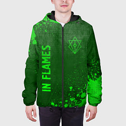 Куртка с капюшоном мужская In Flames - green gradient вертикально, цвет: 3D-черный — фото 2