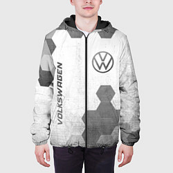 Куртка с капюшоном мужская Volkswagen - white gradient вертикально, цвет: 3D-черный — фото 2