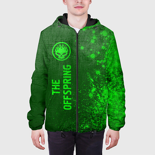 Мужская куртка The Offspring - green gradient по-вертикали / 3D-Черный – фото 3