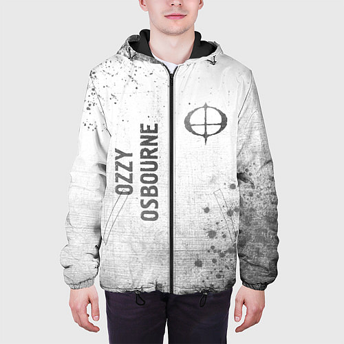 Мужская куртка Ozzy Osbourne - white gradient вертикально / 3D-Черный – фото 3