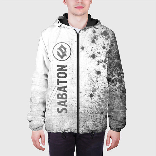 Мужская куртка Sabaton - white gradient по-вертикали / 3D-Черный – фото 3
