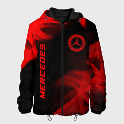 Куртка с капюшоном мужская Mercedes - red gradient вертикально, цвет: 3D-черный