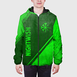 Куртка с капюшоном мужская Nightwish - green gradient вертикально, цвет: 3D-черный — фото 2