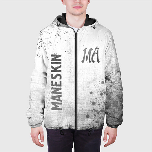 Мужская куртка Maneskin - white gradient вертикально / 3D-Черный – фото 3
