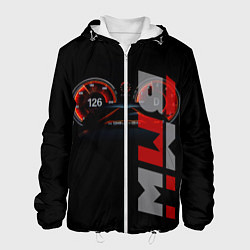 Куртка с капюшоном мужская BMW спидометр и надпись, цвет: 3D-белый