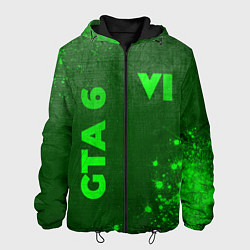 Куртка с капюшоном мужская GTA 6 - green gradient вертикально, цвет: 3D-черный