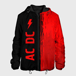 Куртка с капюшоном мужская AC DC - red gradient по-вертикали, цвет: 3D-черный
