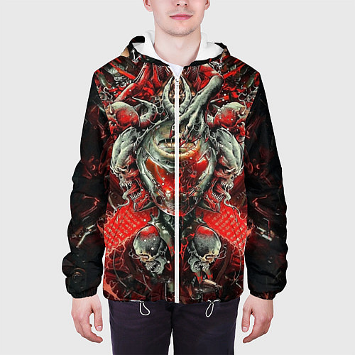 Мужская куртка Doom постер к игре / 3D-Белый – фото 3