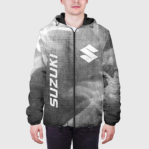 Мужская куртка Suzuki - grey gradient вертикально / 3D-Черный – фото 3