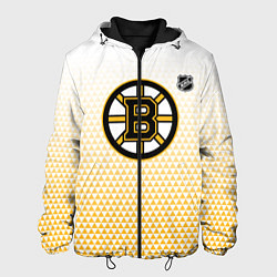 Куртка с капюшоном мужская Бостон Брюинз - светлый градиент, цвет: 3D-черный