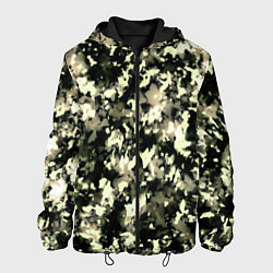 Куртка с капюшоном мужская Пятнистый чёрно-бежевый, цвет: 3D-черный