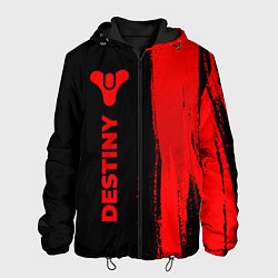 Куртка с капюшоном мужская Destiny - red gradient по-вертикали, цвет: 3D-черный
