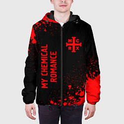 Куртка с капюшоном мужская My Chemical Romance - red gradient вертикально, цвет: 3D-черный — фото 2