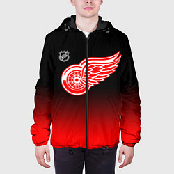 Куртка с капюшоном мужская Детройт Ред Уингз - градиент, цвет: 3D-черный — фото 2