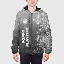 Куртка с капюшоном мужская Poppy Playtime - grey gradient по-вертикали, цвет: 3D-черный — фото 2
