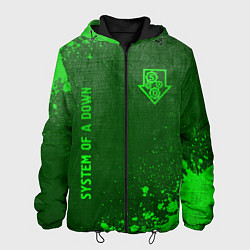 Куртка с капюшоном мужская System of a Down - green gradient вертикально, цвет: 3D-черный