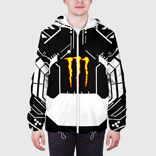 Мужская куртка Monster energy geometry / 3D-Белый – фото 3