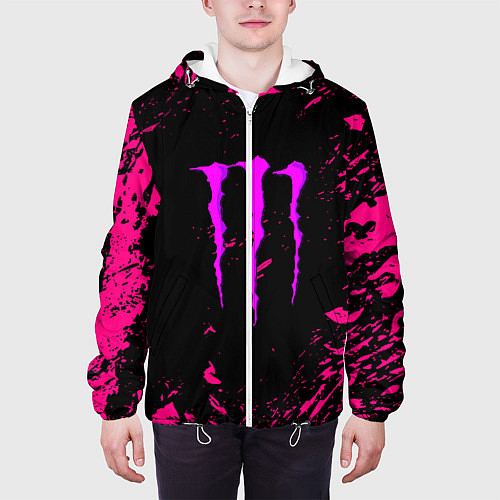 Мужская куртка Monster energy неоновые краски лого / 3D-Белый – фото 3