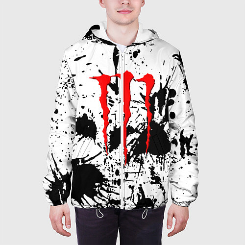 Мужская куртка Monster energy краски / 3D-Белый – фото 3