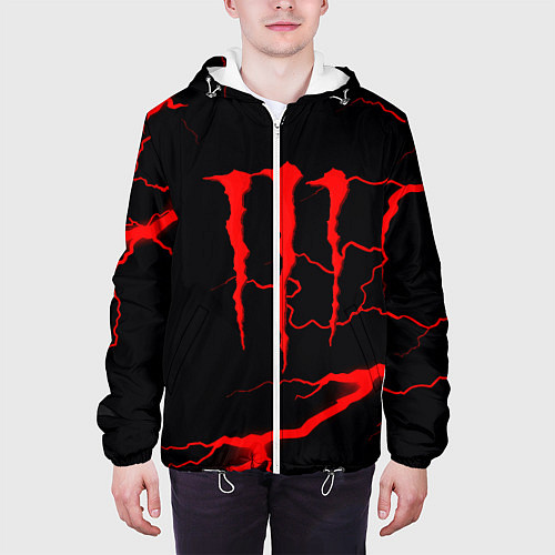 Мужская куртка Monster energy storm red / 3D-Белый – фото 3
